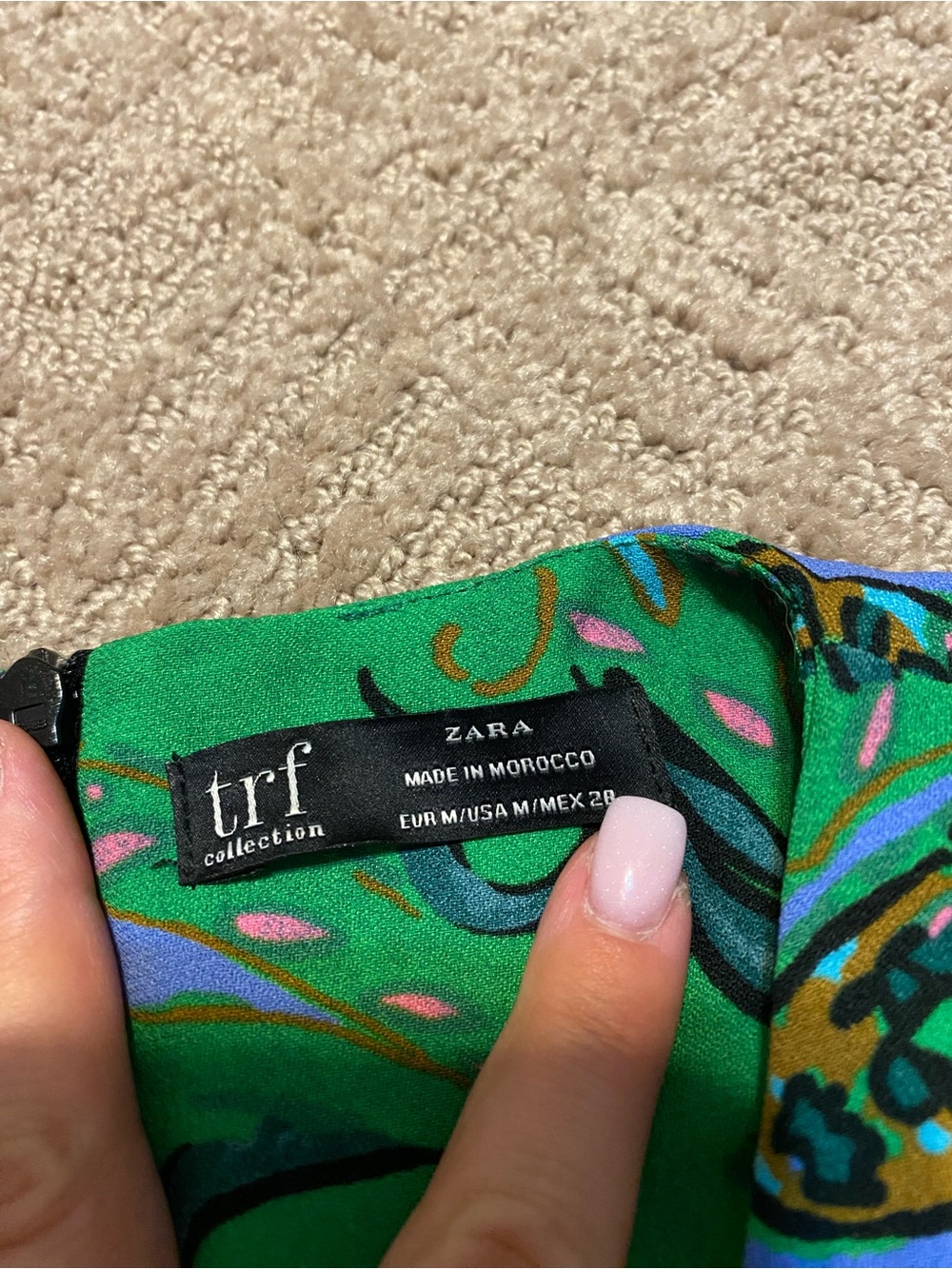 {Zara} Green Paisley Print Dress ~ Size Medium - Picture 7 of 16
